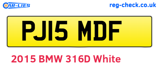 PJ15MDF are the vehicle registration plates.