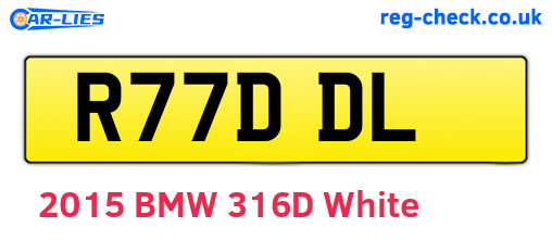 R77DDL are the vehicle registration plates.
