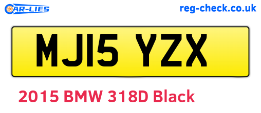 MJ15YZX are the vehicle registration plates.
