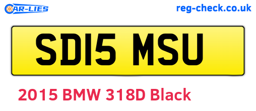 SD15MSU are the vehicle registration plates.
