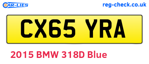 CX65YRA are the vehicle registration plates.