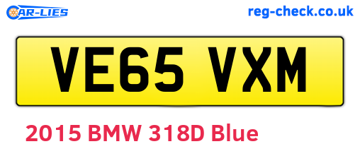 VE65VXM are the vehicle registration plates.