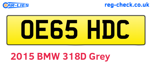 OE65HDC are the vehicle registration plates.