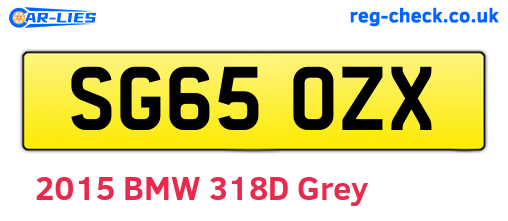 SG65OZX are the vehicle registration plates.