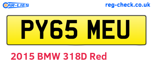 PY65MEU are the vehicle registration plates.