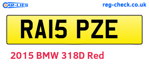 RA15PZE are the vehicle registration plates.
