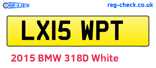 LX15WPT are the vehicle registration plates.