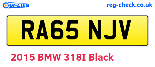 RA65NJV are the vehicle registration plates.