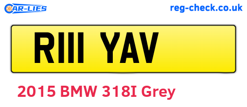 R111YAV are the vehicle registration plates.