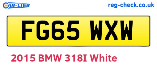 FG65WXW are the vehicle registration plates.