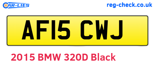 AF15CWJ are the vehicle registration plates.