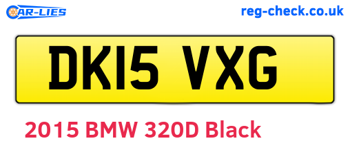 DK15VXG are the vehicle registration plates.