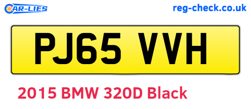 PJ65VVH are the vehicle registration plates.