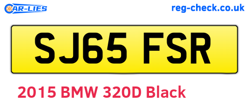 SJ65FSR are the vehicle registration plates.