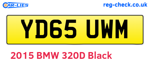 YD65UWM are the vehicle registration plates.