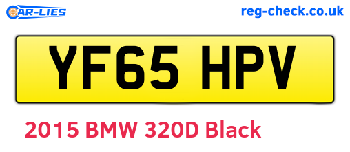 YF65HPV are the vehicle registration plates.