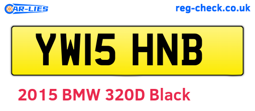 YW15HNB are the vehicle registration plates.