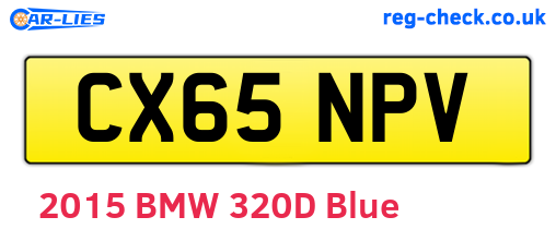 CX65NPV are the vehicle registration plates.