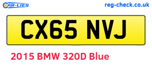 CX65NVJ are the vehicle registration plates.
