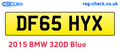DF65HYX are the vehicle registration plates.