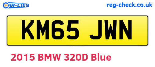 KM65JWN are the vehicle registration plates.
