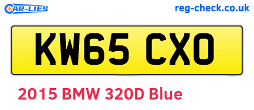 KW65CXO are the vehicle registration plates.