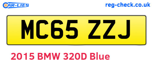 MC65ZZJ are the vehicle registration plates.