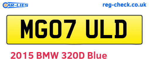 MG07ULD are the vehicle registration plates.