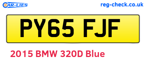 PY65FJF are the vehicle registration plates.