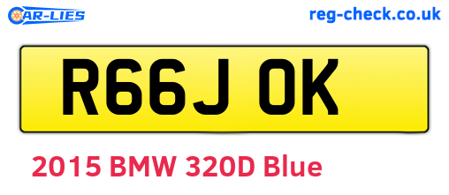 R66JOK are the vehicle registration plates.