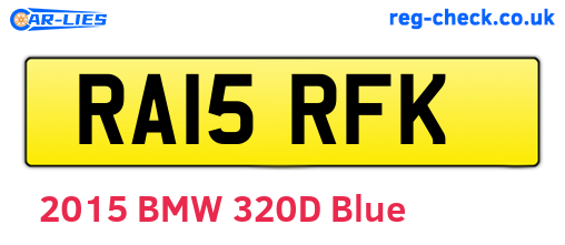 RA15RFK are the vehicle registration plates.