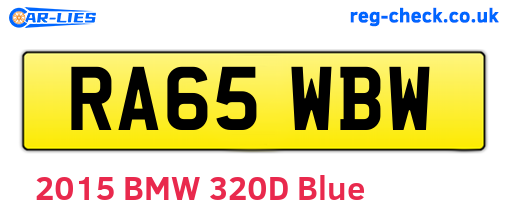 RA65WBW are the vehicle registration plates.