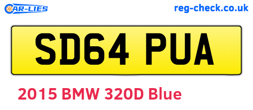 SD64PUA are the vehicle registration plates.
