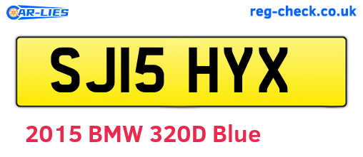 SJ15HYX are the vehicle registration plates.