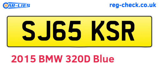 SJ65KSR are the vehicle registration plates.