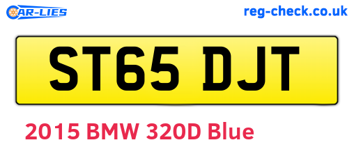 ST65DJT are the vehicle registration plates.