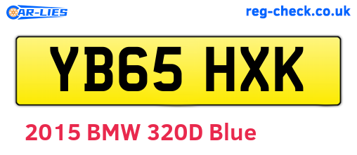 YB65HXK are the vehicle registration plates.