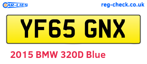 YF65GNX are the vehicle registration plates.