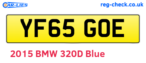 YF65GOE are the vehicle registration plates.
