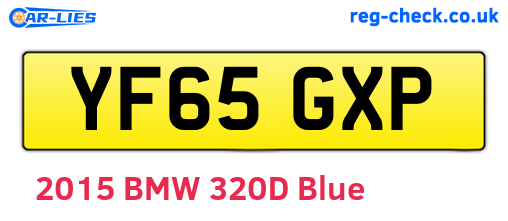 YF65GXP are the vehicle registration plates.