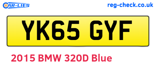 YK65GYF are the vehicle registration plates.
