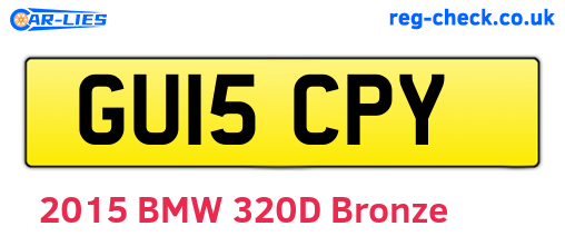 GU15CPY are the vehicle registration plates.
