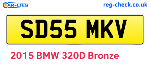 SD55MKV are the vehicle registration plates.