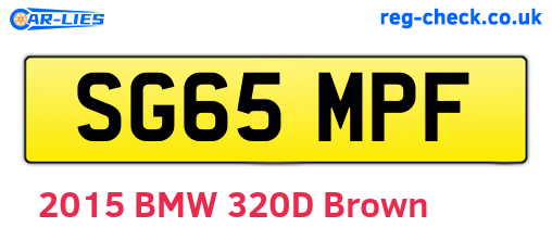 SG65MPF are the vehicle registration plates.