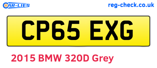 CP65EXG are the vehicle registration plates.