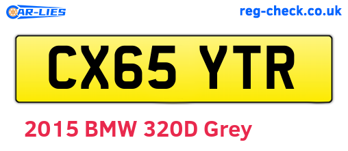 CX65YTR are the vehicle registration plates.
