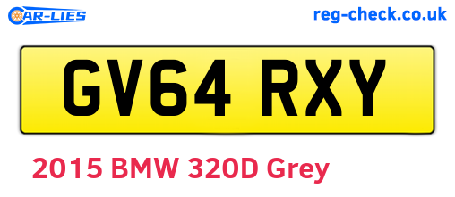 GV64RXY are the vehicle registration plates.