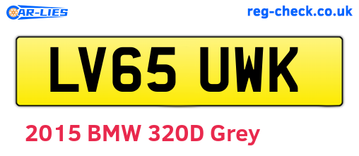 LV65UWK are the vehicle registration plates.