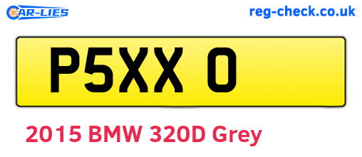 P5XXO are the vehicle registration plates.