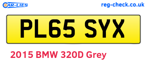 PL65SYX are the vehicle registration plates.